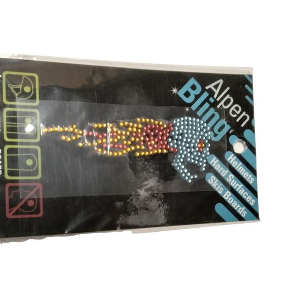 Helmet Skull Flames Rhinestone Sticker Alpen Bling Skis Snowboard Phone - Picture 2 of 4